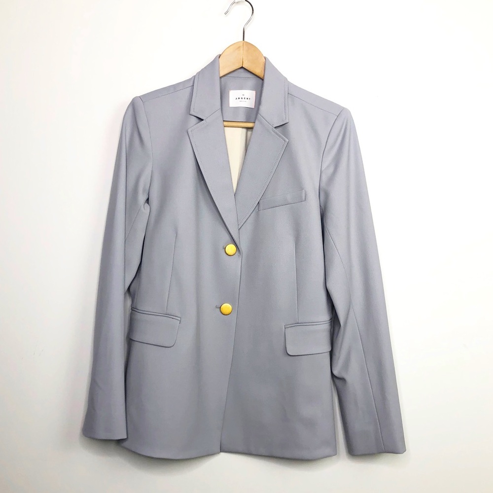 Stylish Gray Blazer with Gold Accents